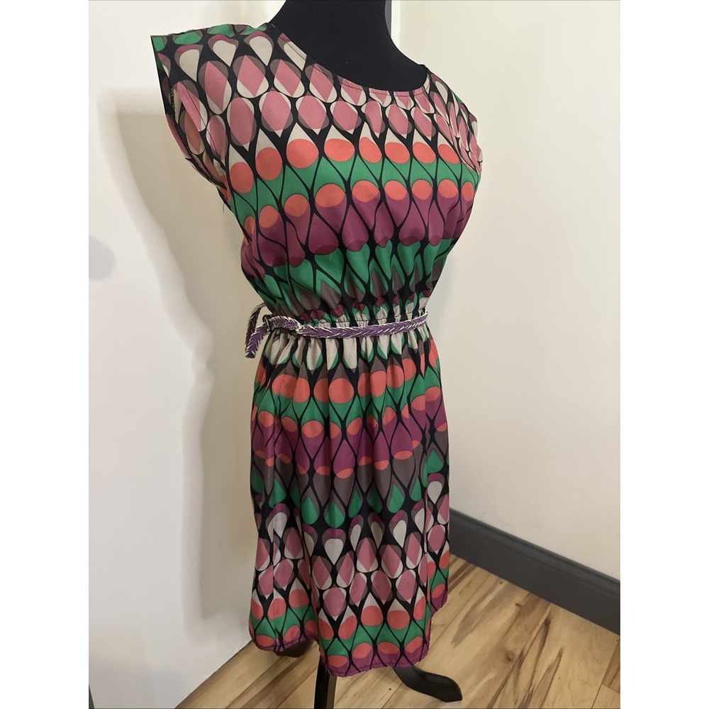 Bepop sundress geometric teardrop‎ belted size small - Picture 7 of 12
